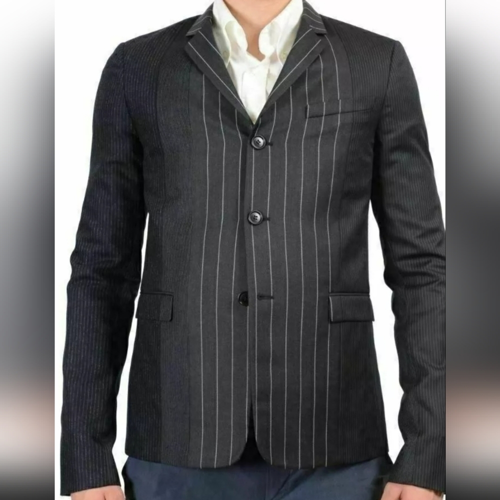 Dior Charcoal Striped Three Button Men's Blazer US 40 IT 50